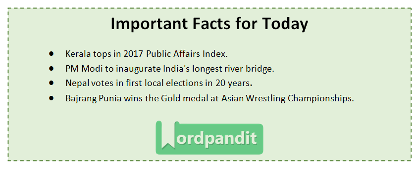 Current Affairs Quiz May 14 2017