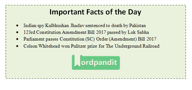 Daily Current Affairs 11 april 2017