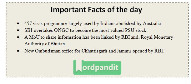 Daily Current Affairs 18 april 2017