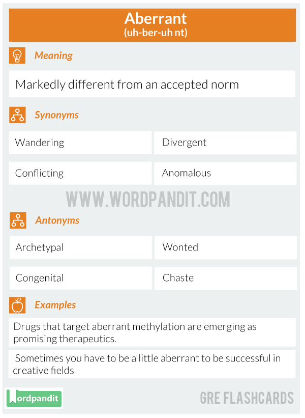 Aberrant GRE Vocabulary Flashcard