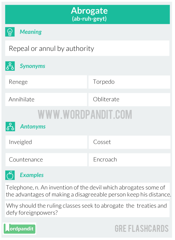 Abrogate GRE Vocabulary Flashcard
