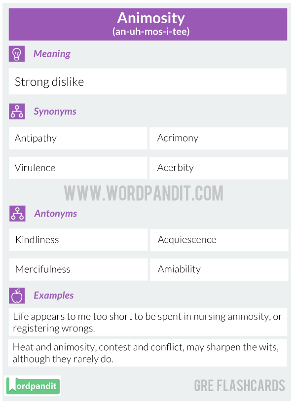 Animosity-GRE-Flashcard