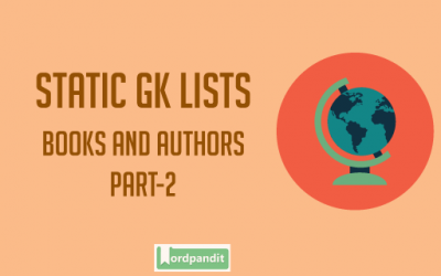 List of Important Books and Authors for various competitive Exams Part 2