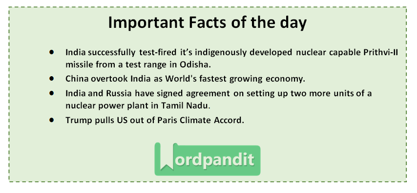 Daily Current Affairs 2 june 2017