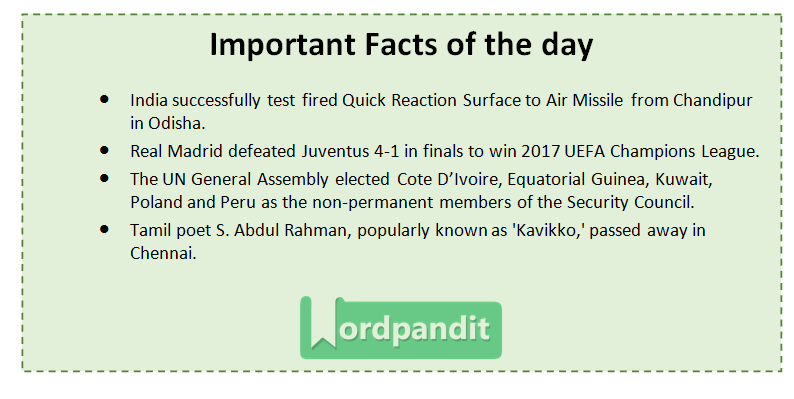 Daily Current Affairs 4 june 2017