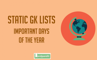List of Important National and International days and dates for various competitive Exams