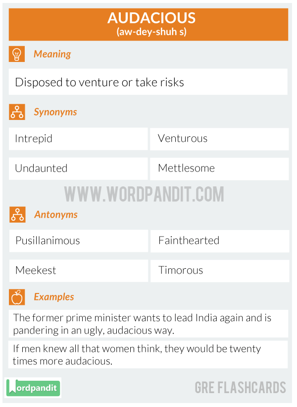 AUDACIOUS-GRE-FLASHCARD
