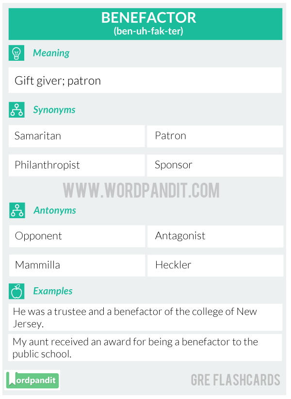 Benefactor-Gre-Flashcard