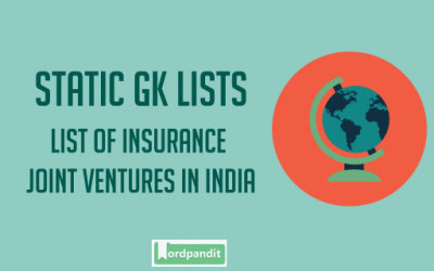 List of Joint Venture Insurance companies