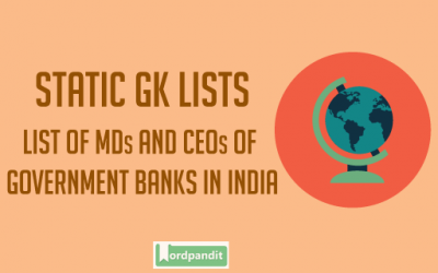 List of MD’s,CEO of public sector banks in India