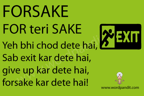 picture and mnemonic for forsake