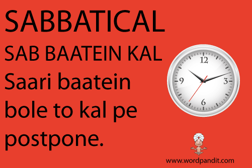 picture and mnemonic for sabbatical