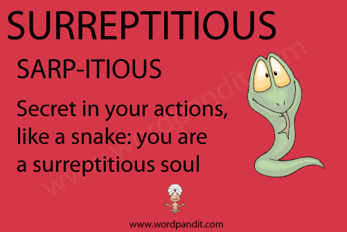 picture and mnemonic for surreptitious