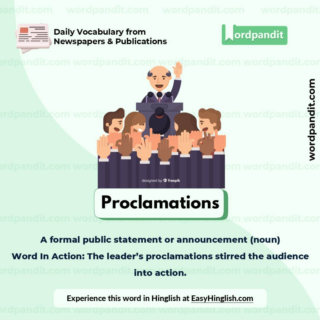 Proclamations Picture Vocabulary