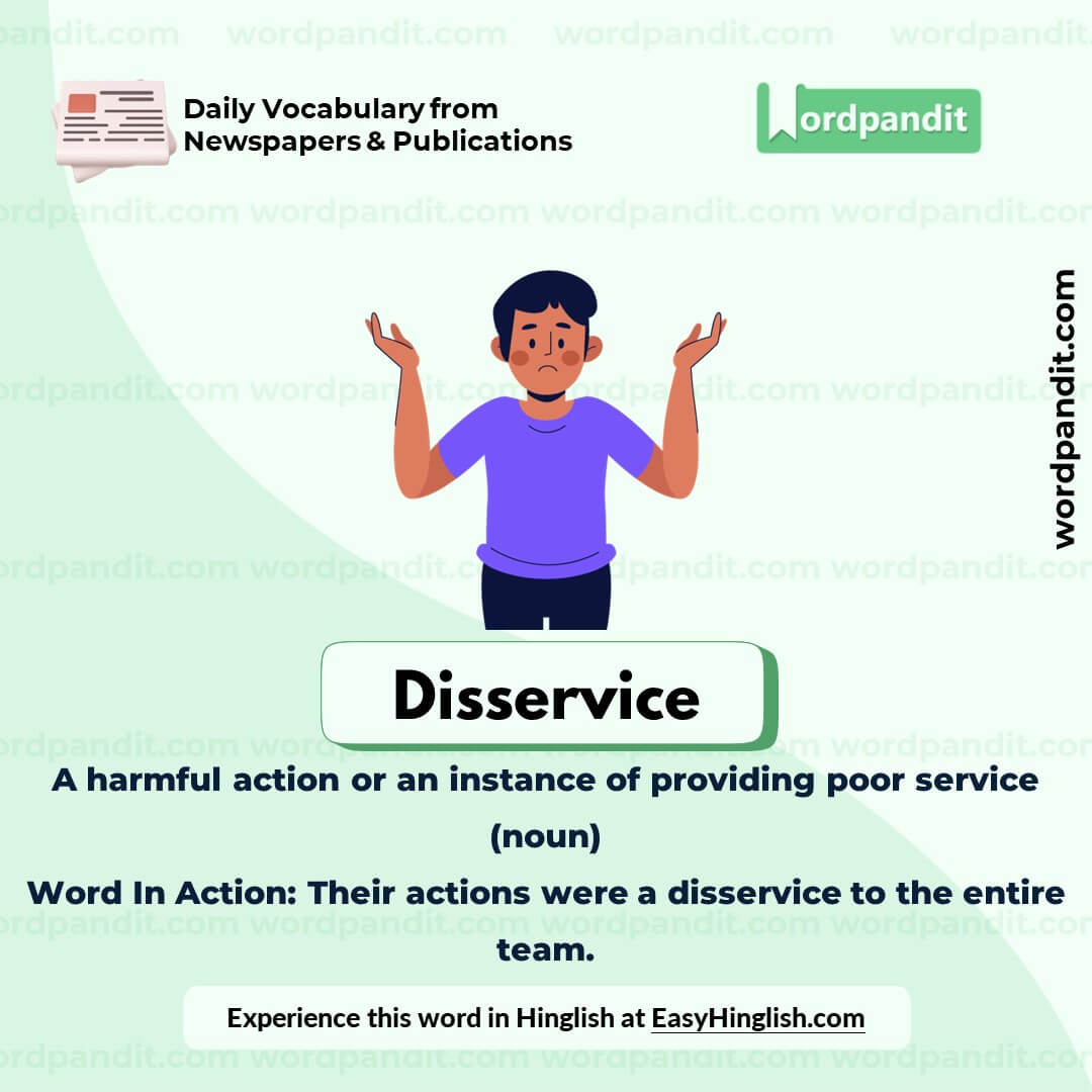 Disservice Vocabulary Picture