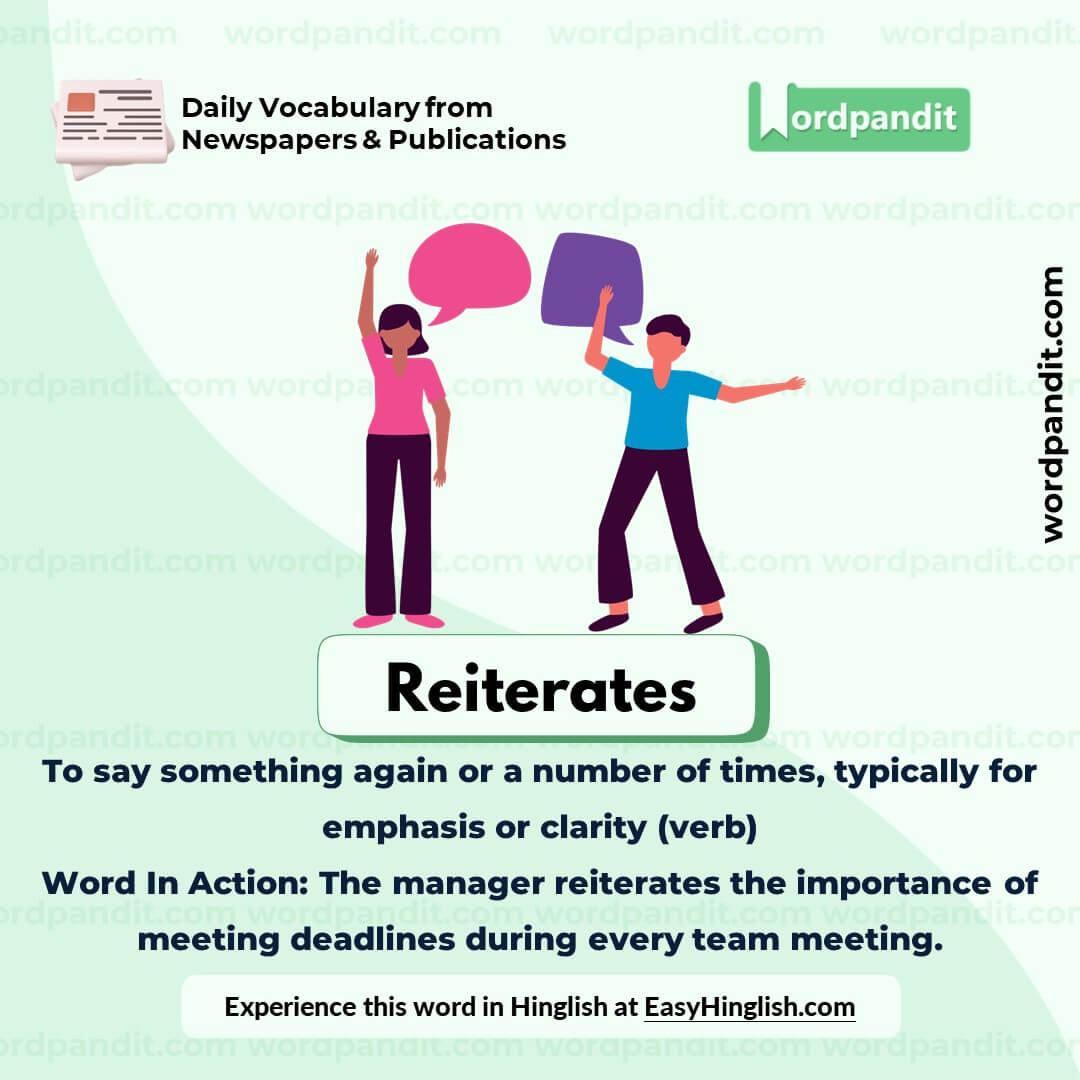 Reiterates Vocabulary Picture