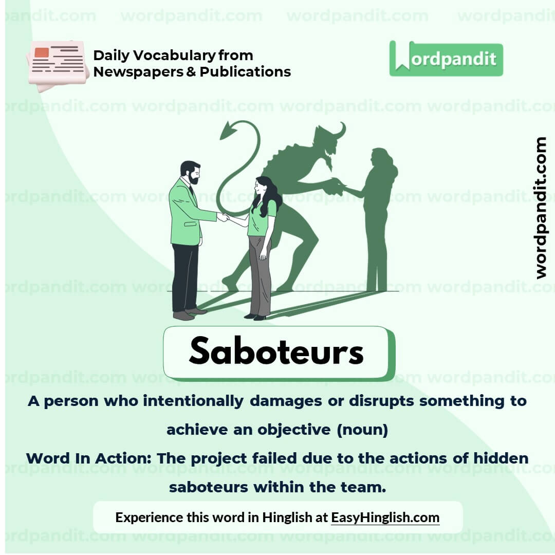 Saboteurs Vocabulary Post Saboteurs Vocabulary Post