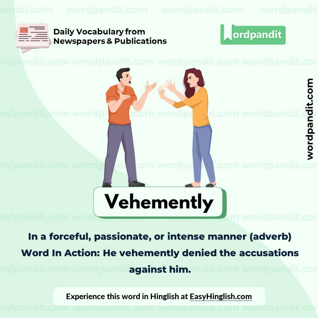 Vehemently Vocabulary Picture