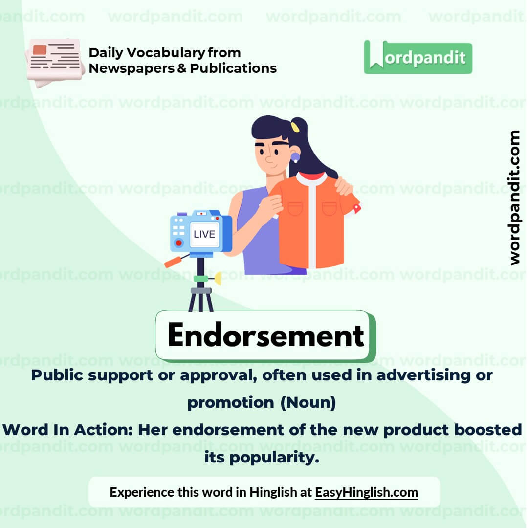 Endorsement Vocabulary Picture