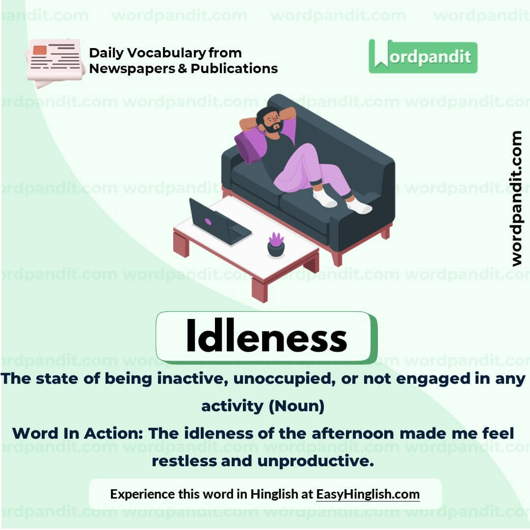 Idleness Vocabulary Picture