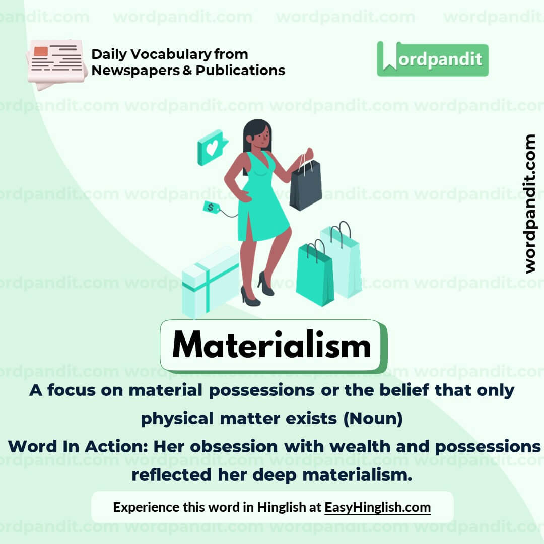 Materialism Vocabulary Post