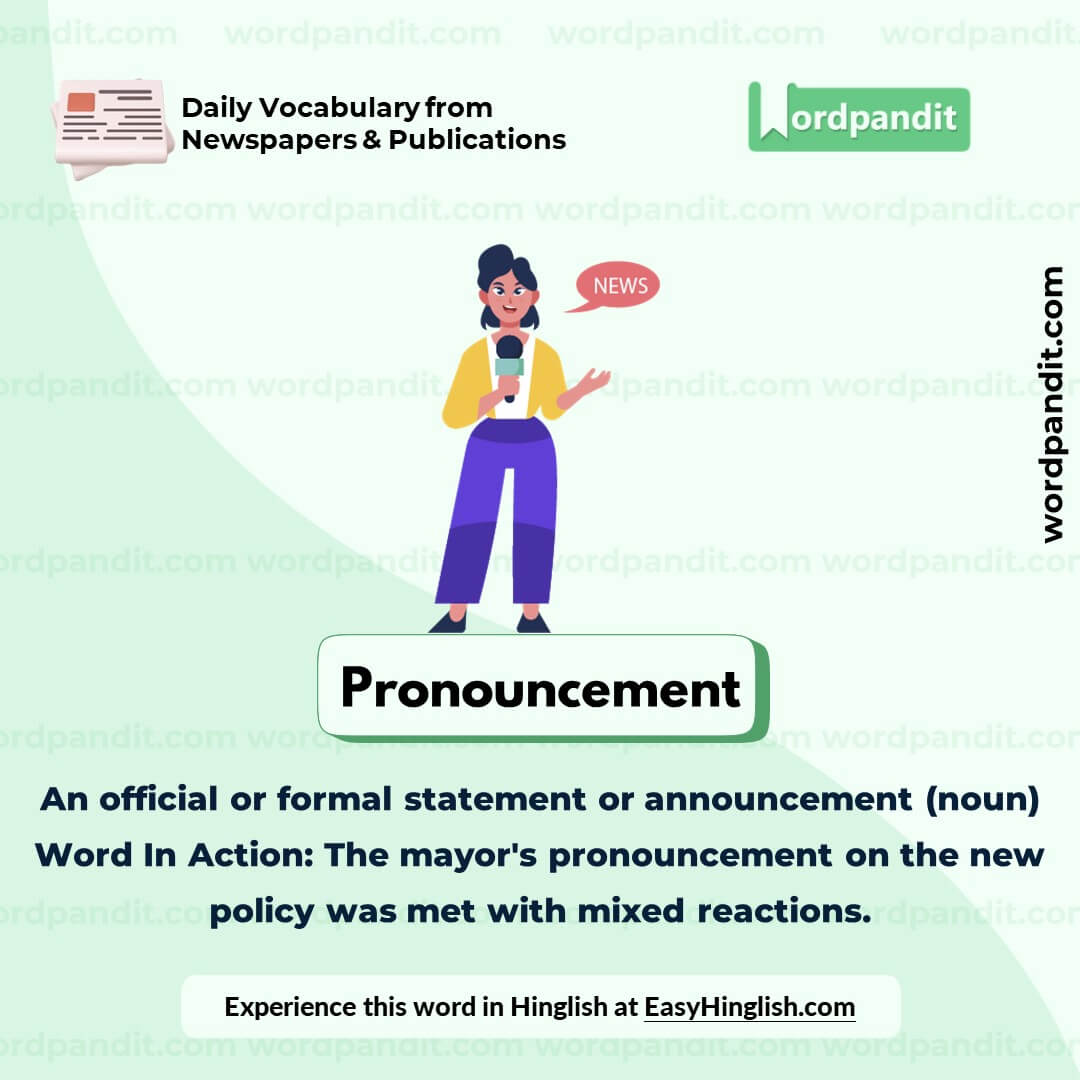 Pronouncement Vocabulary Post
