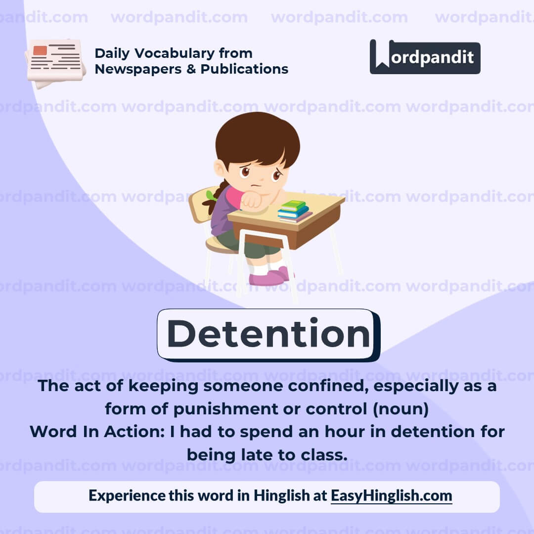 Detention Vocabulary Post