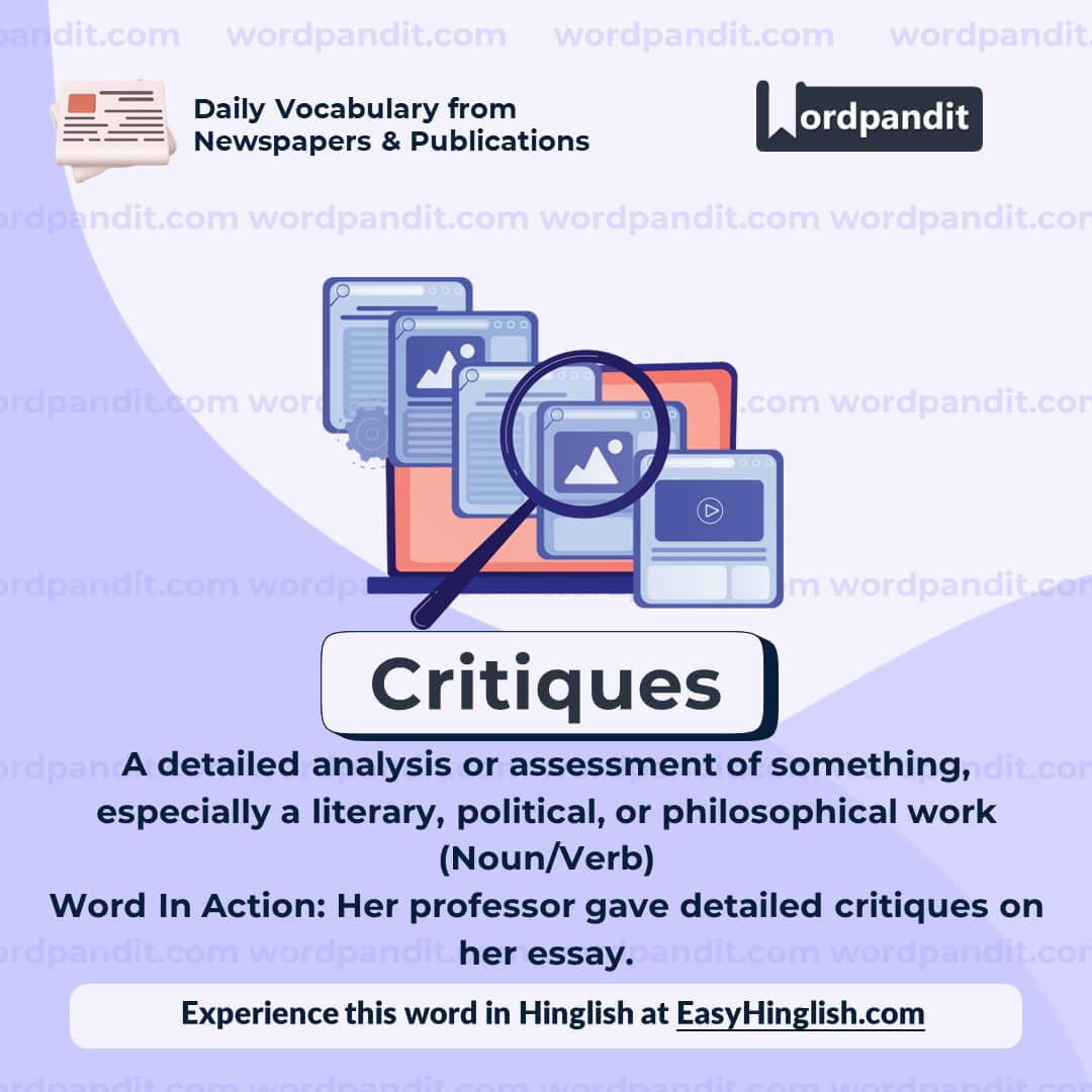 Critiques Vocabulary Post