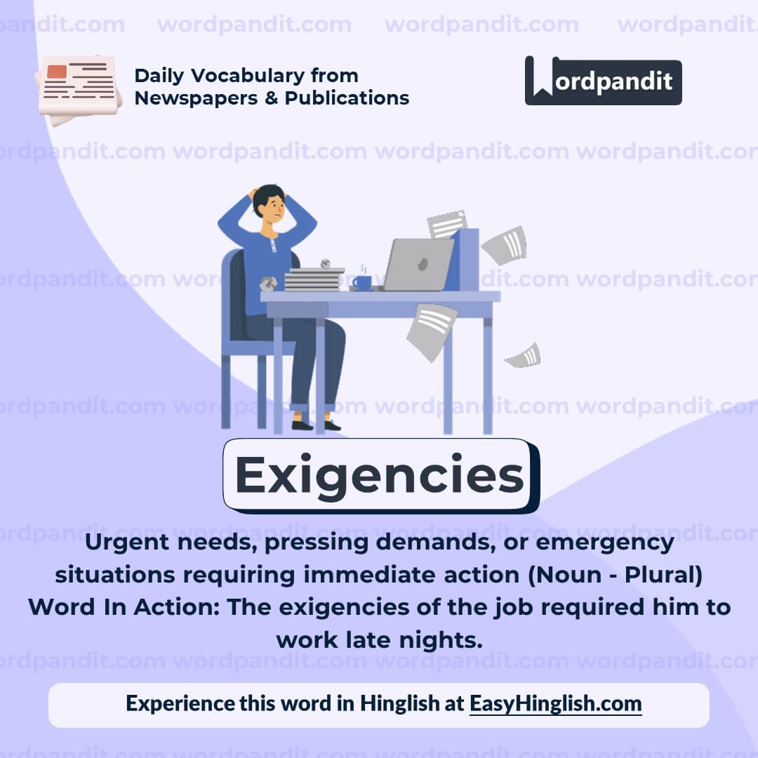 Exigencies Vocabulary Post