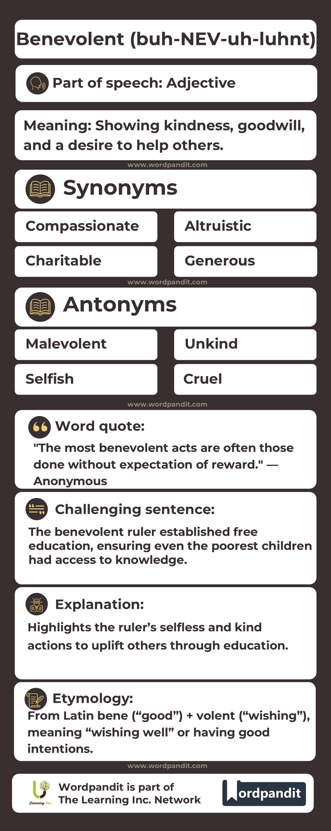 Benevolent Flashcard