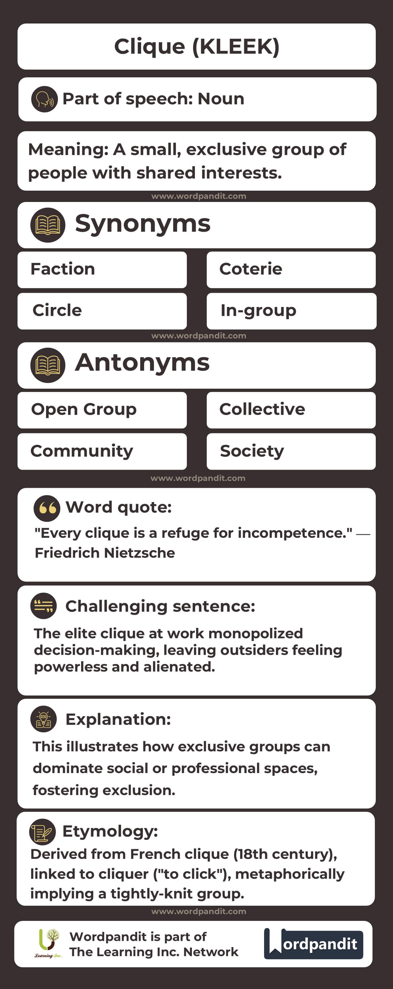 Clique Flashcard