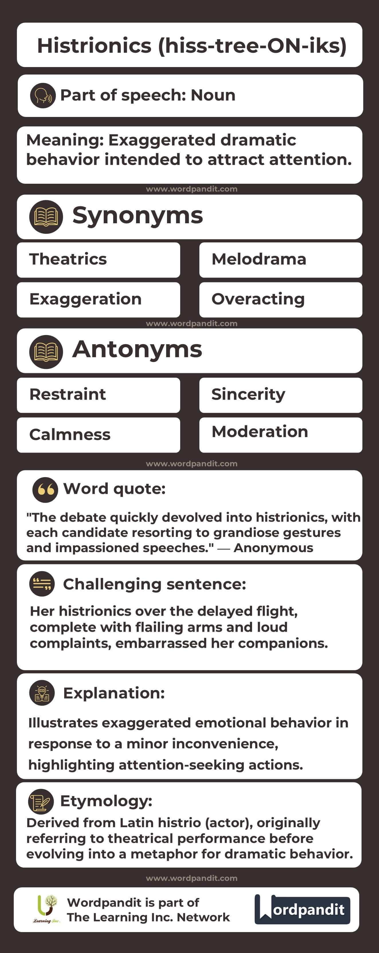 Histrionics Flashcard