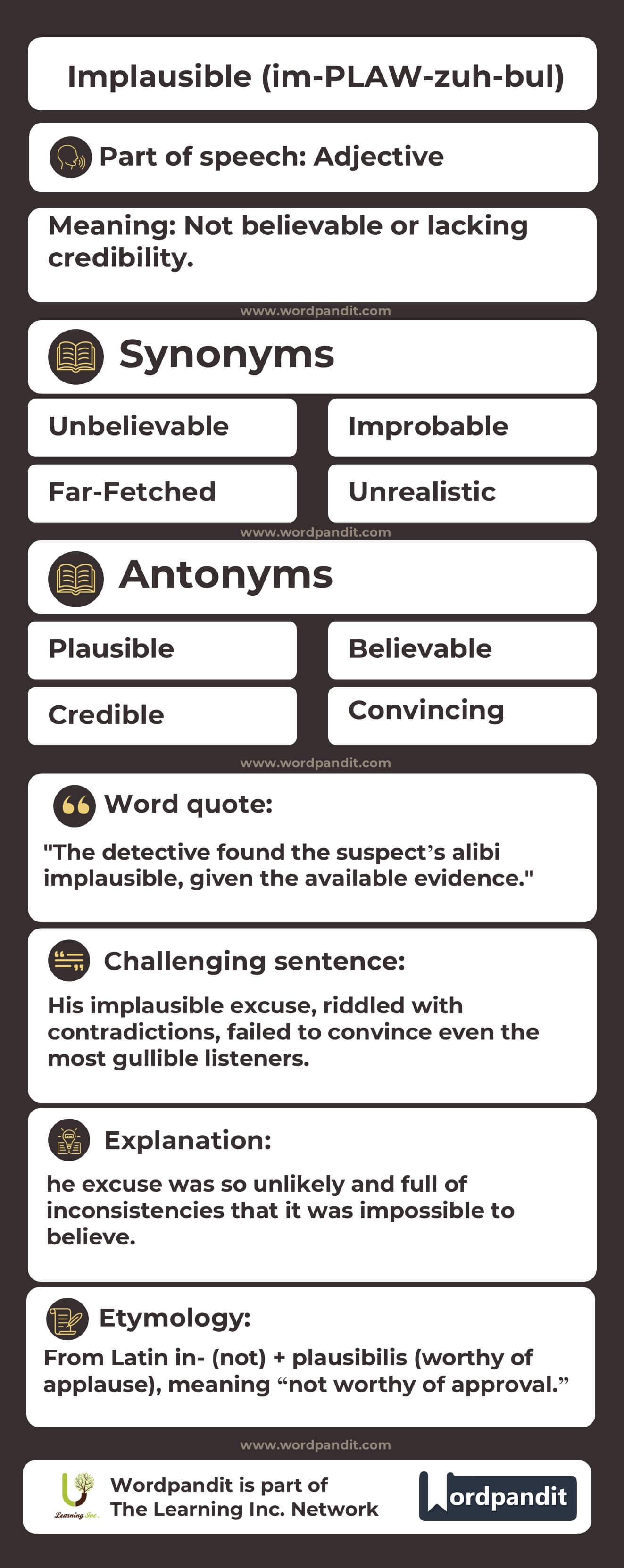 Implausible Flashcard