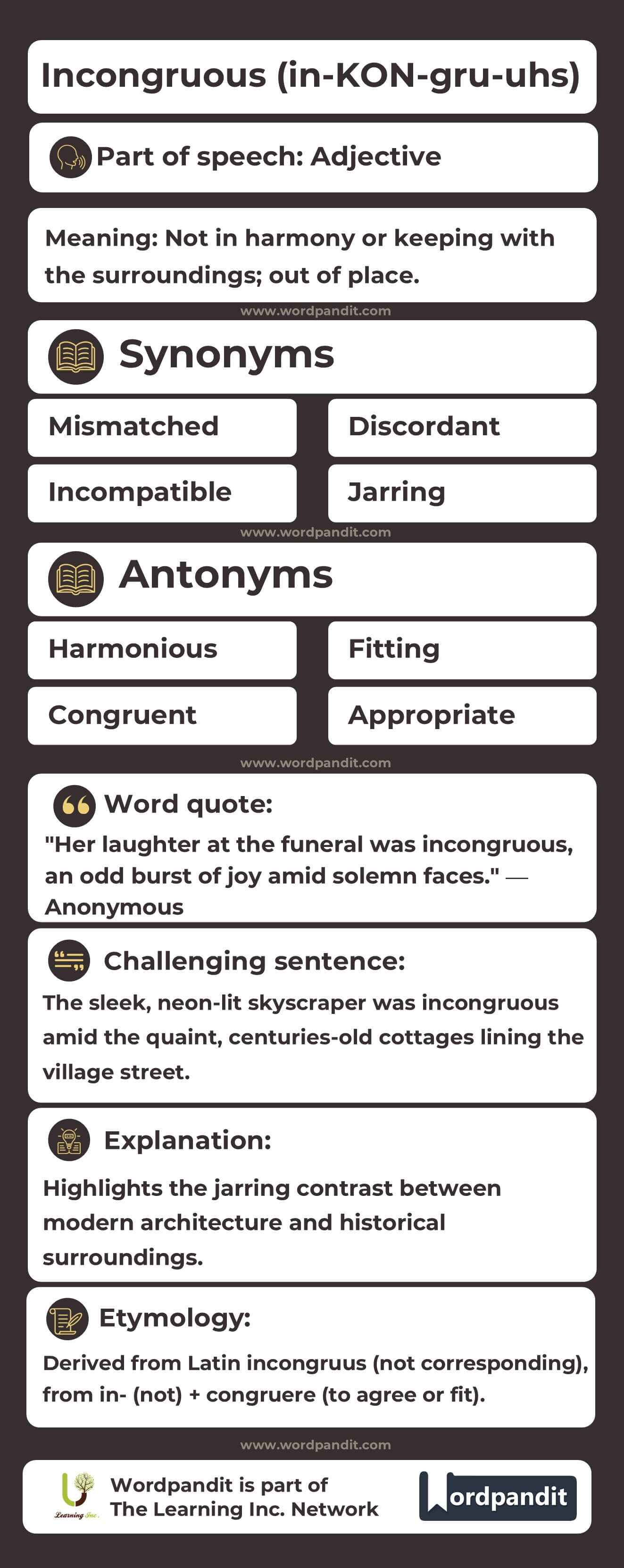 Incongruous Flashcard