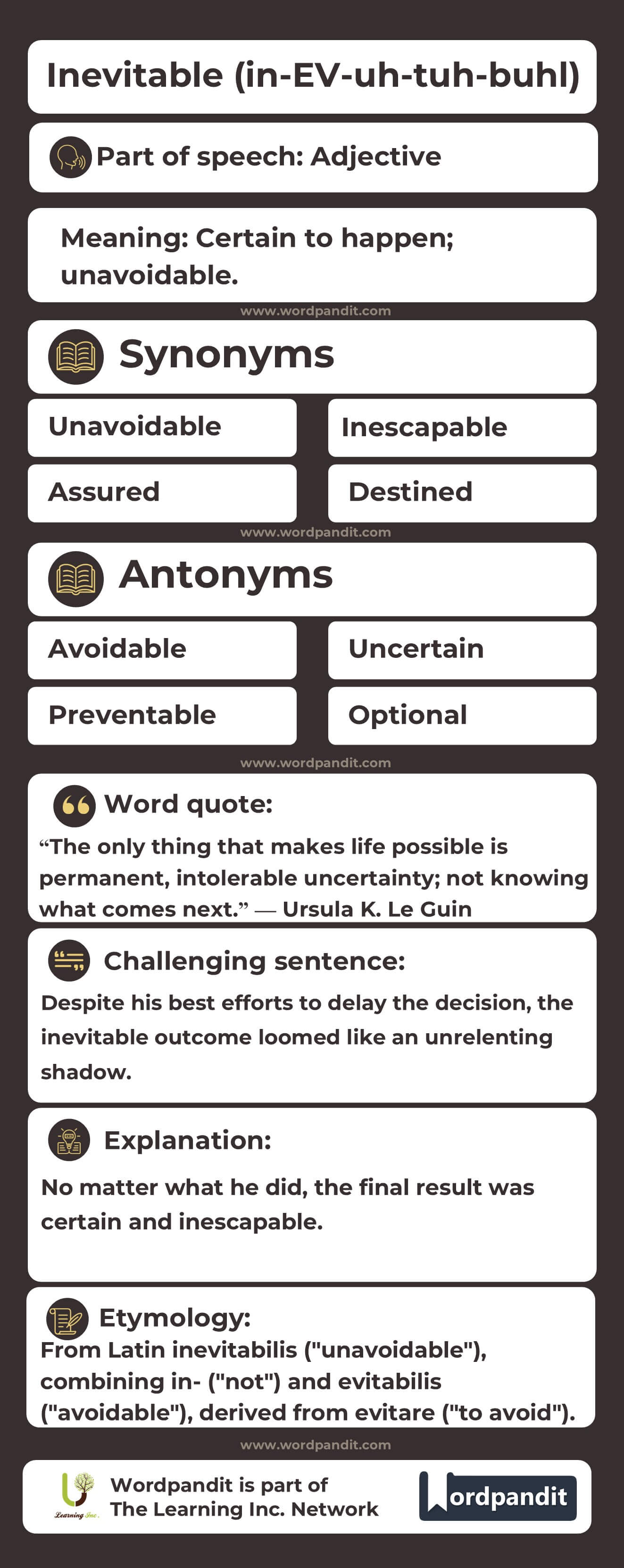 Inevitable Flashcard