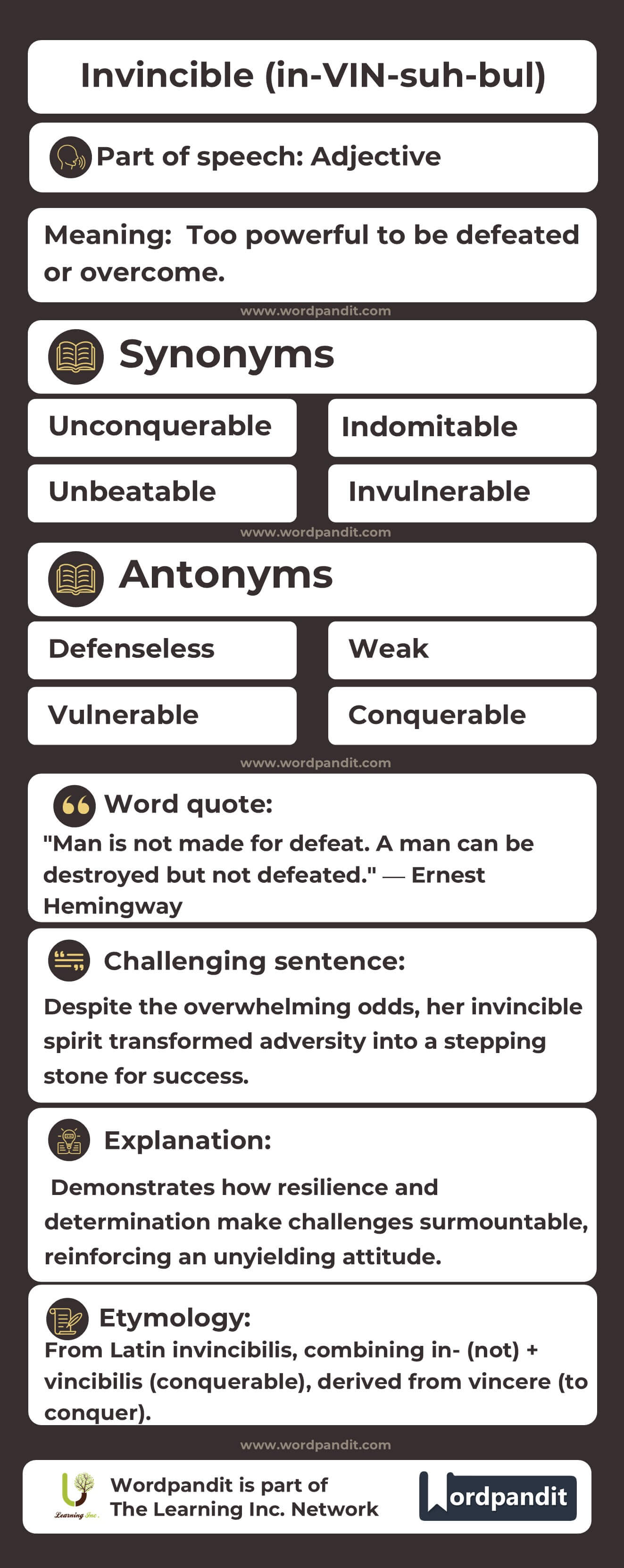 Invincible Flashcard