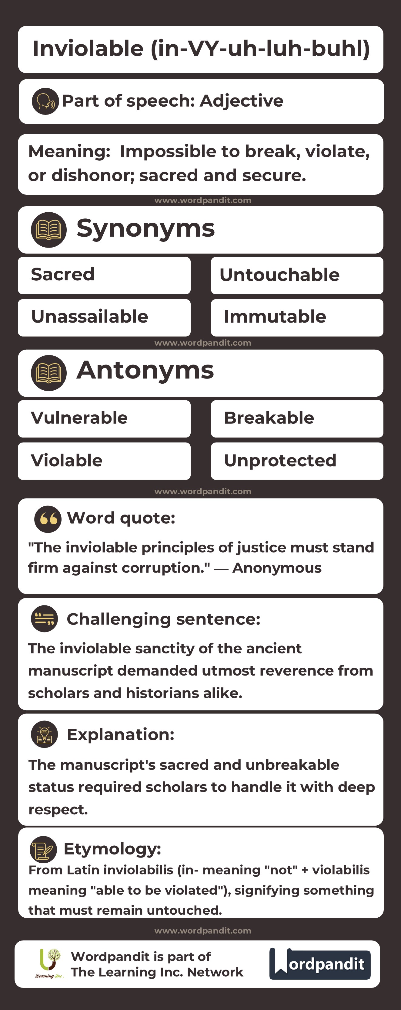 Inviolable Flashcard