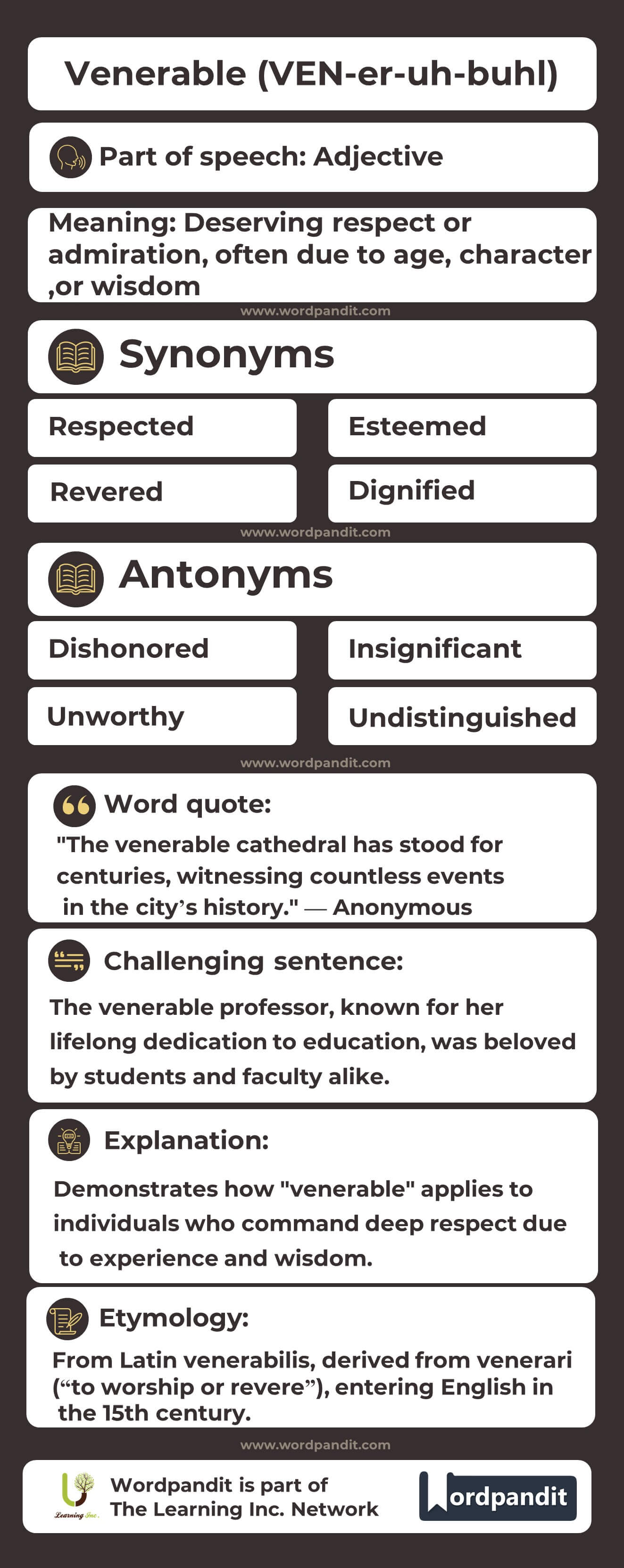 Venerable Flashcard