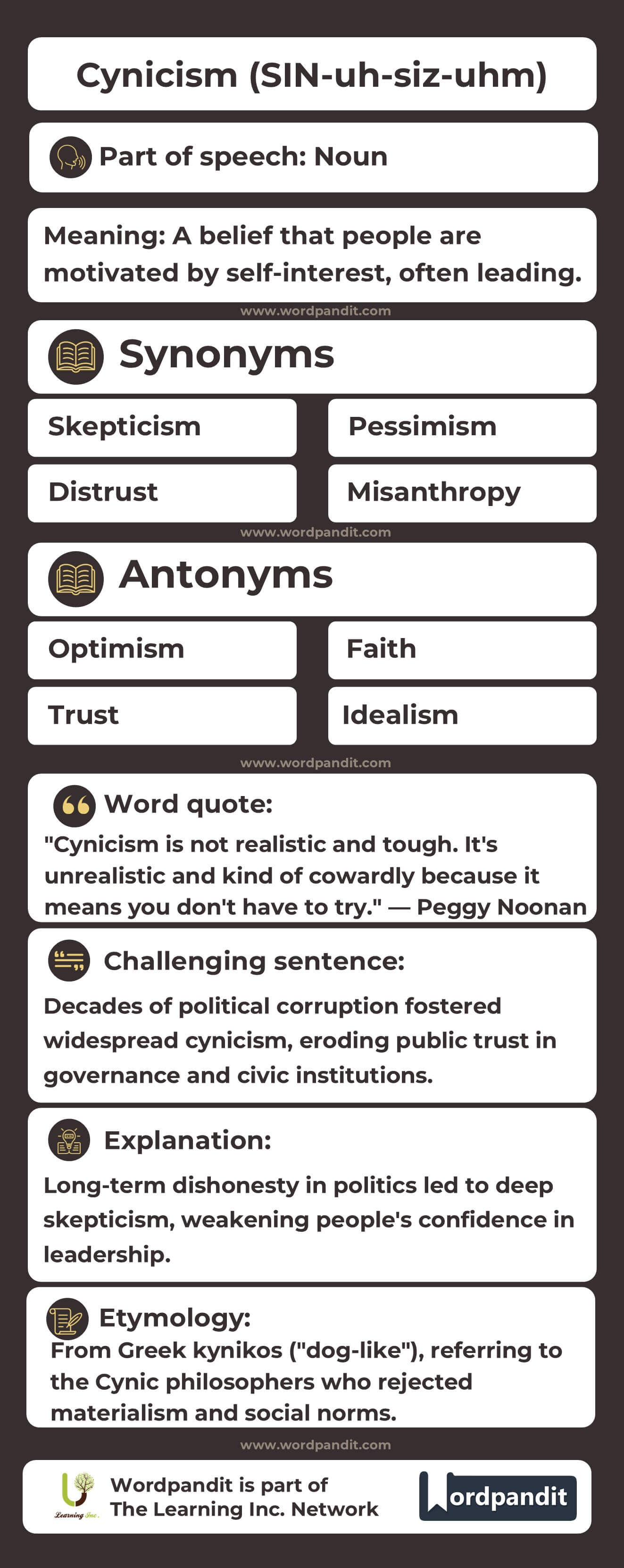 Cynicism Flashcard