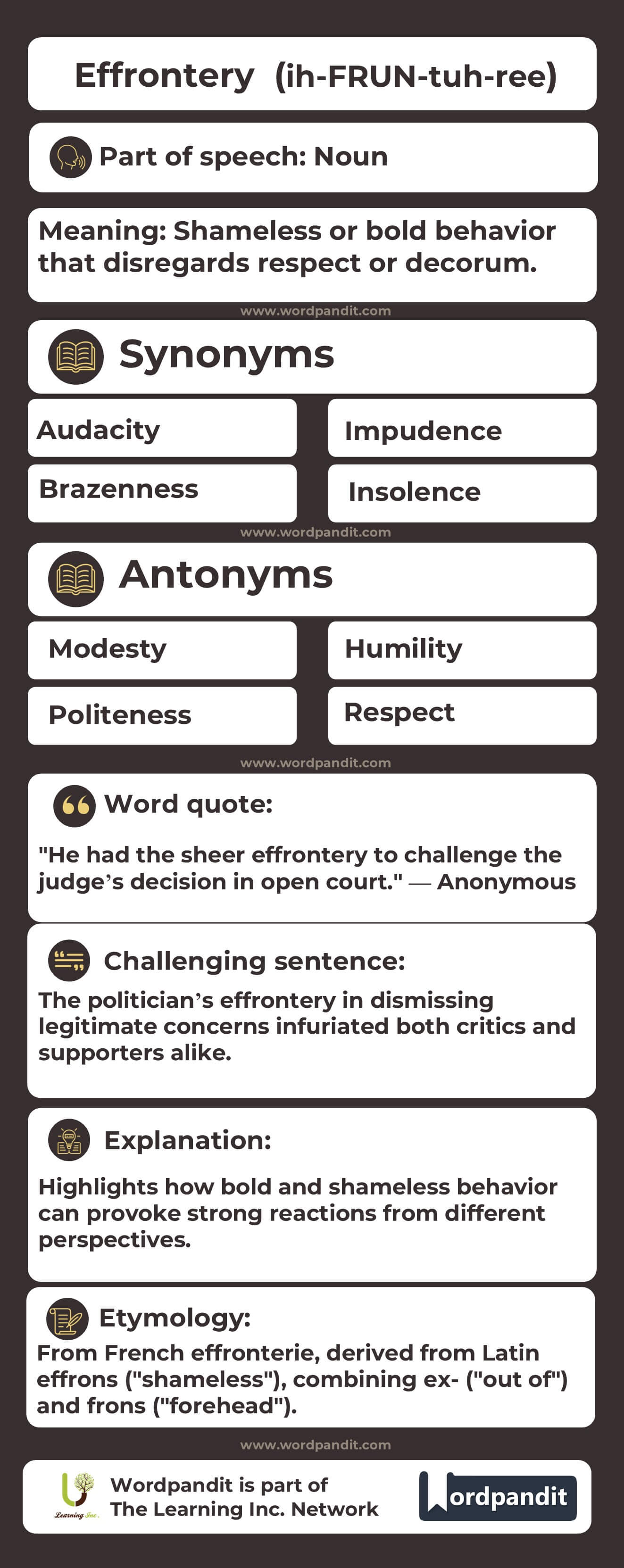 Effrontery Flashcard