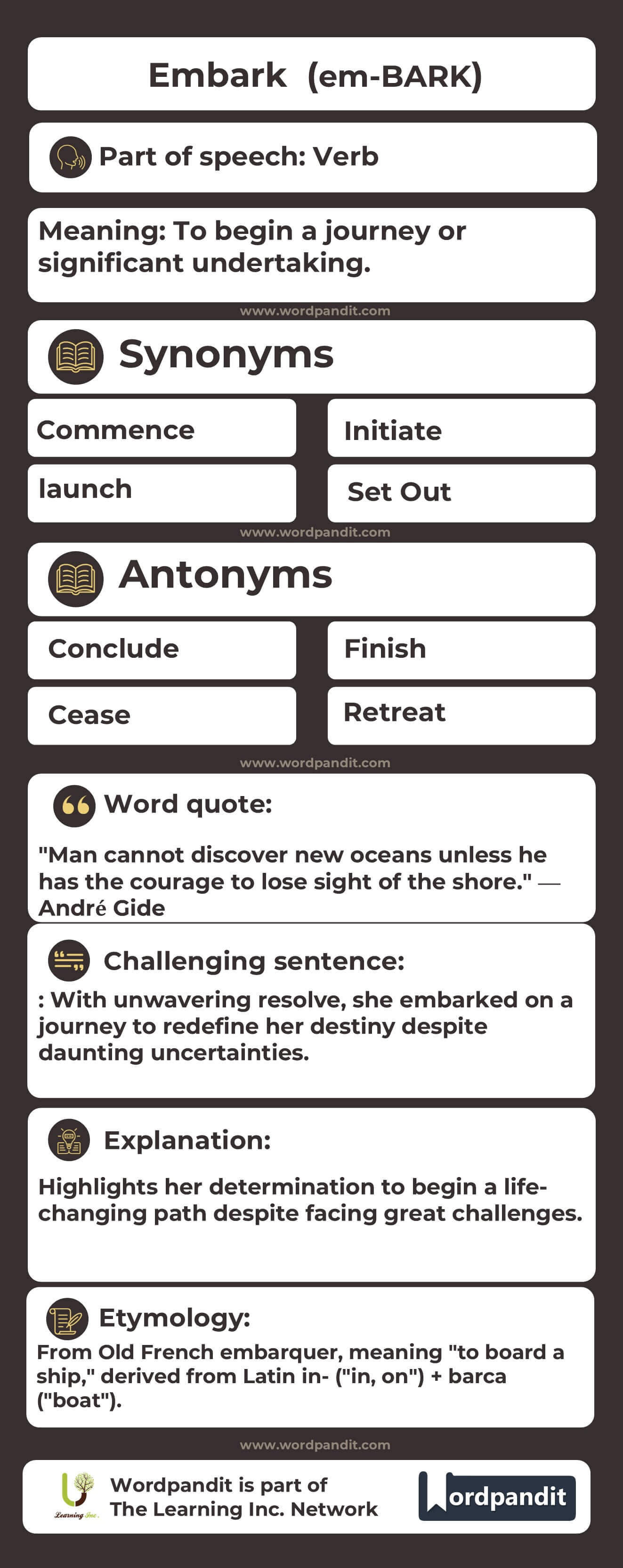 Embark Flashcard