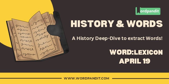 History & Words 'lexicon' (april 19)