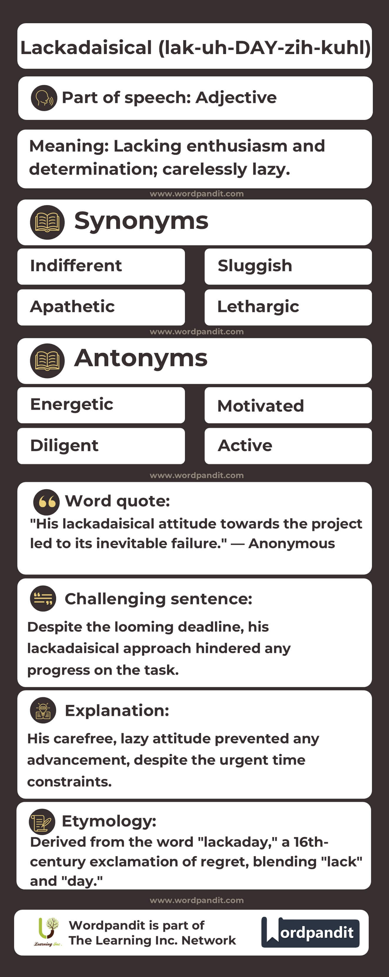 Lackadaisical Flashcard