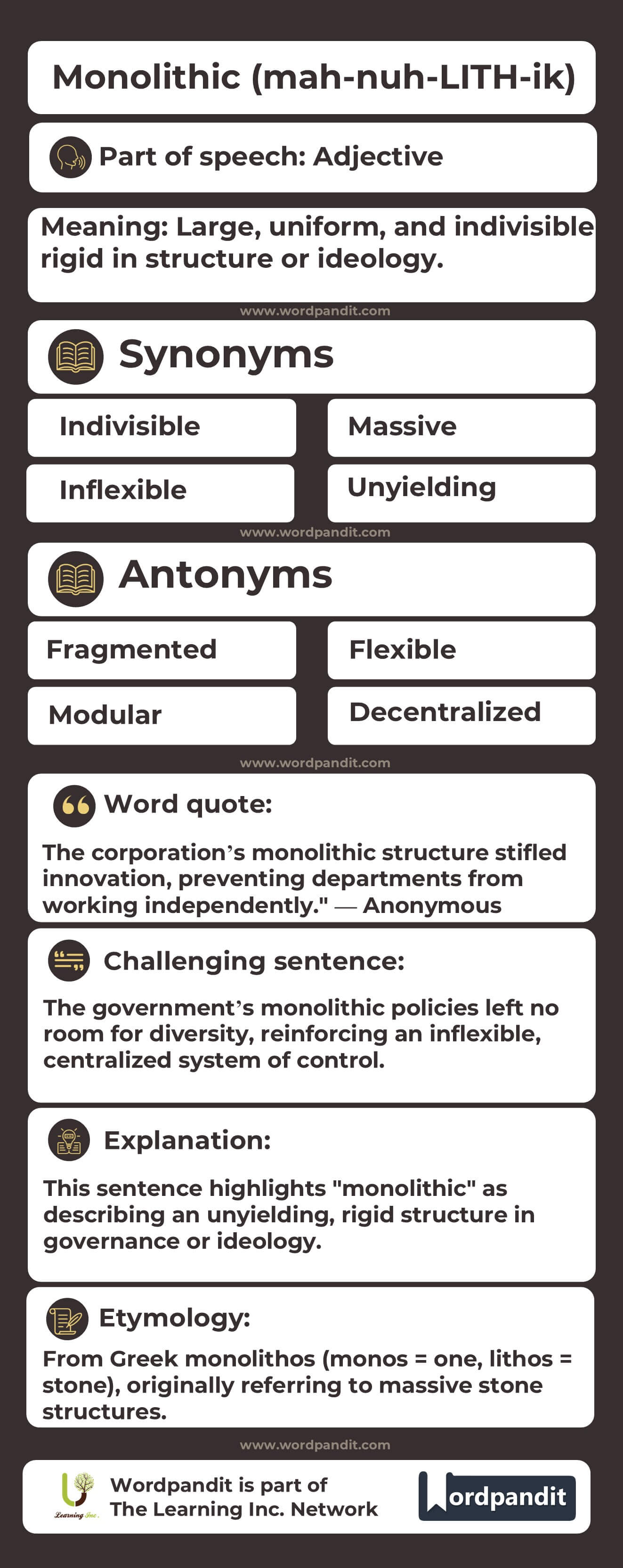 Monolithic Flashcard