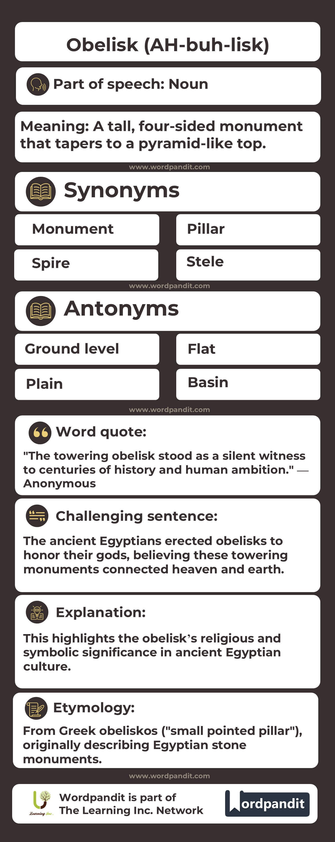 Obelisk Flashcard