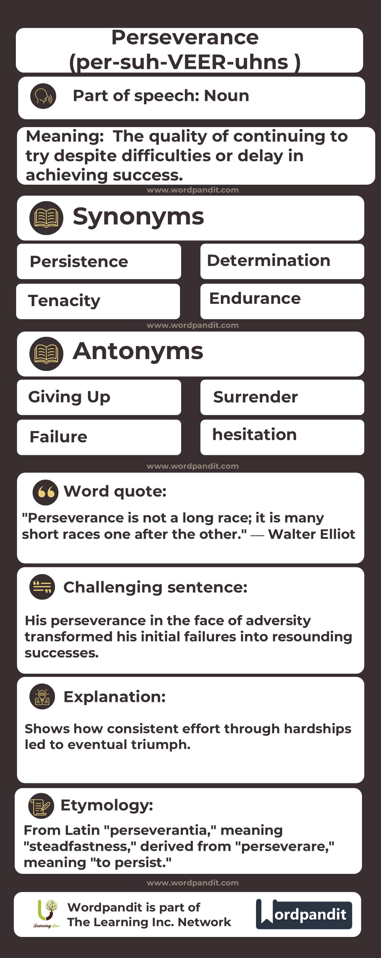 Perseverance Flashcard