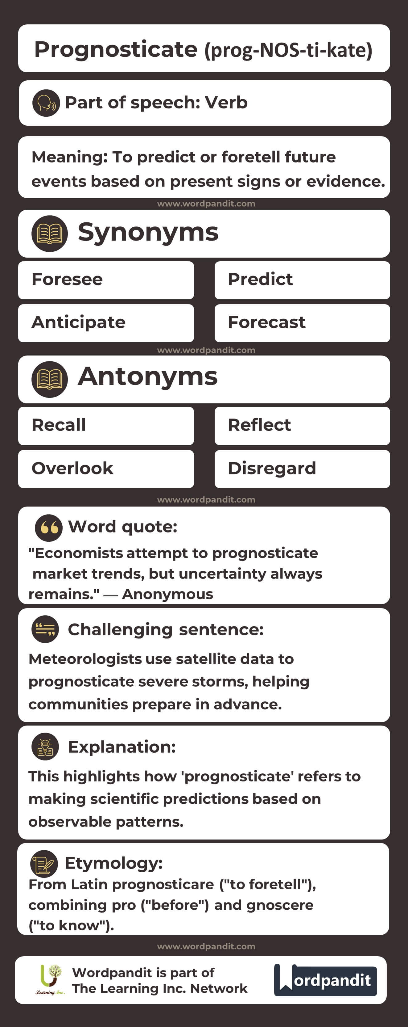 Prognosticate Flashcard