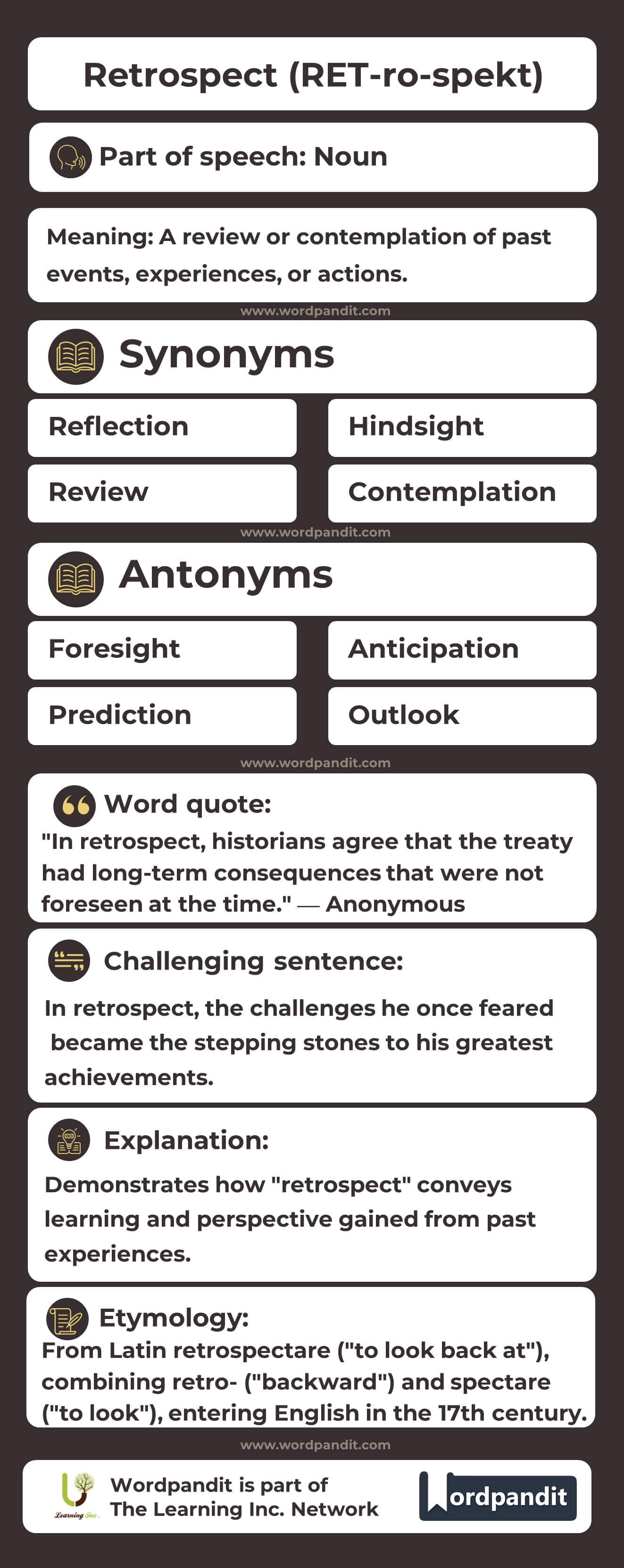 Retrospect Flashcard