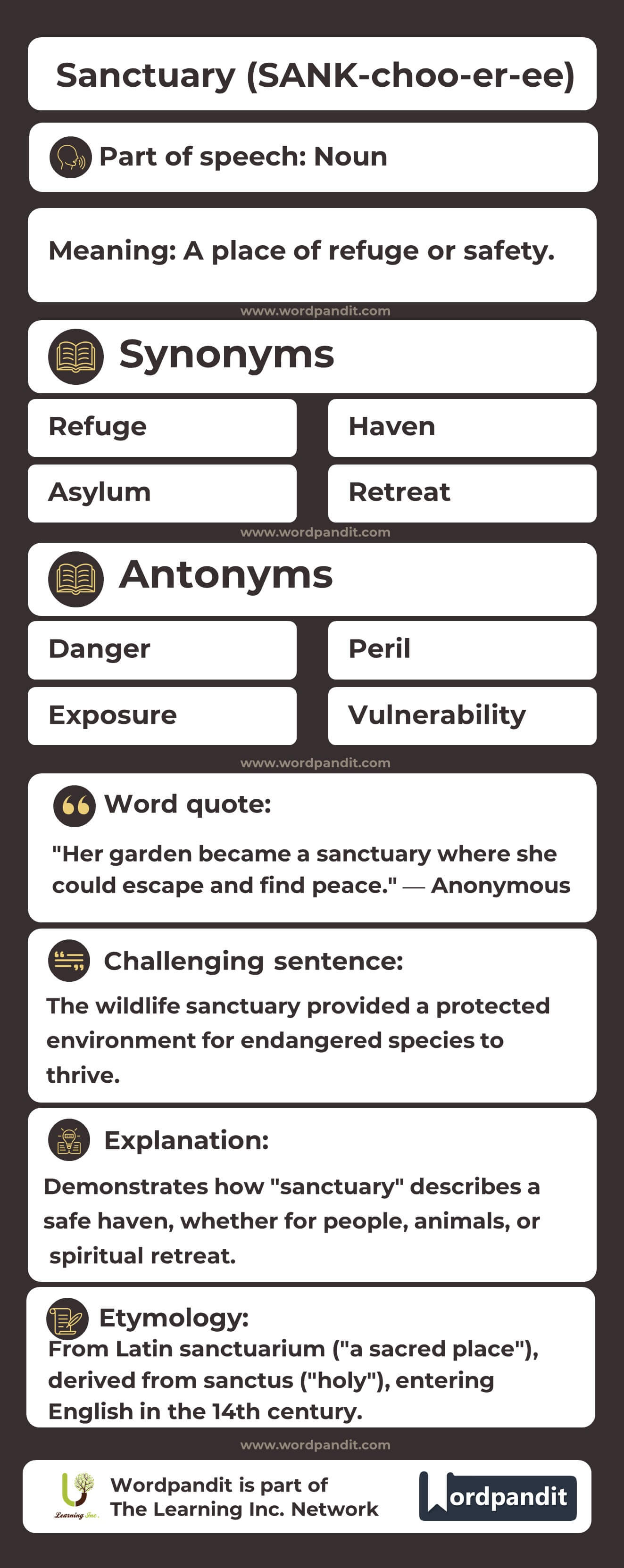 Sanctuary Flashcard