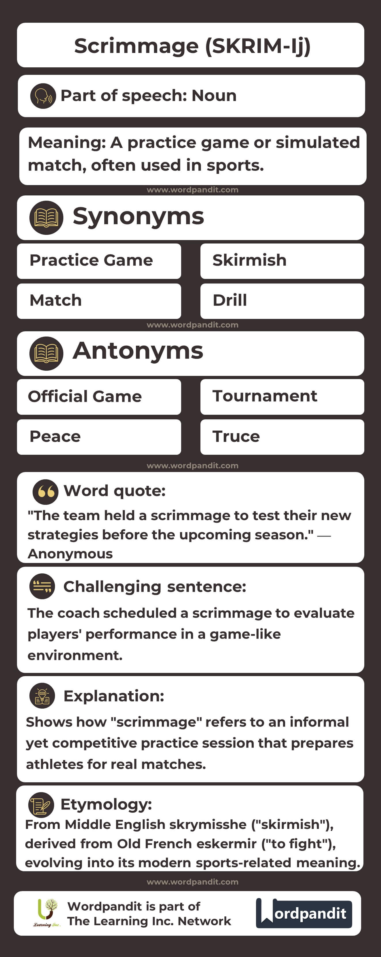 Scrimmage Flashcard